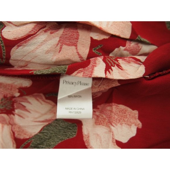 NWT Privacy Please Womens Allard Dress S Red Floral Tie Front Cut Out Midi - Picture 10 of 10